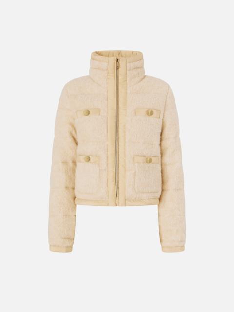 PINKO BOUCLÉ DOWN JACKET WITH POCKETS