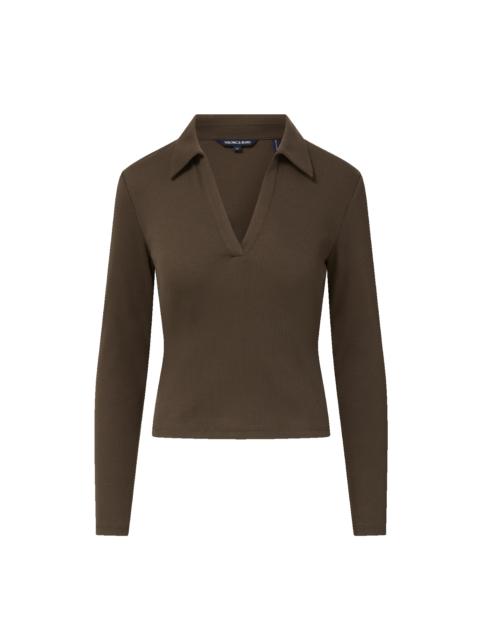 VERONICA BEARD KEARNEY LONG-SLEEVE POLO