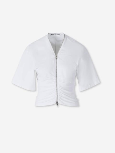 Alexander Wang T-SHIRT WITH METAL ZIPPER