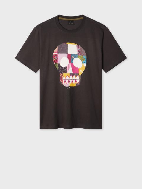 Paul Smith Charcoal Grey 'Fabric Skull' Print T-Shirt