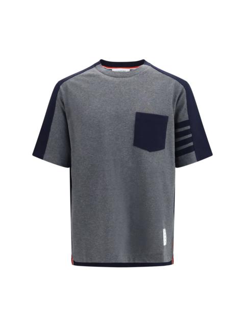 Thom Browne Thom Browne Colorblock T-shirt with 4-Bar Detail Grey