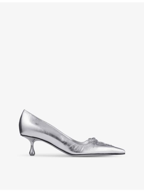 JIMMY CHOO Scarlett 50 vintage metallic-leather courts