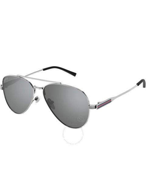 Gucci Silver Pilot Men's Sunglasses GG1874S 002 57