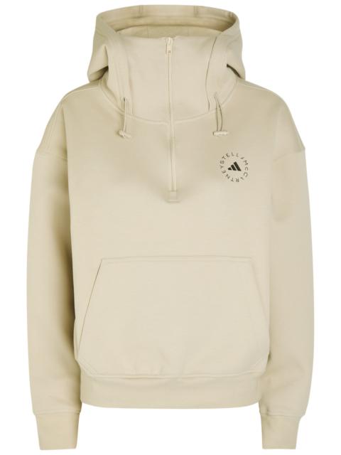 Stella McCartney Adidas X Stella Mccartney Hooded Half-zip Cotton-blend Sweatshirt