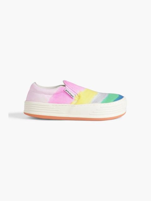 Palm Angels Snow printed canvas slip-on sneakers