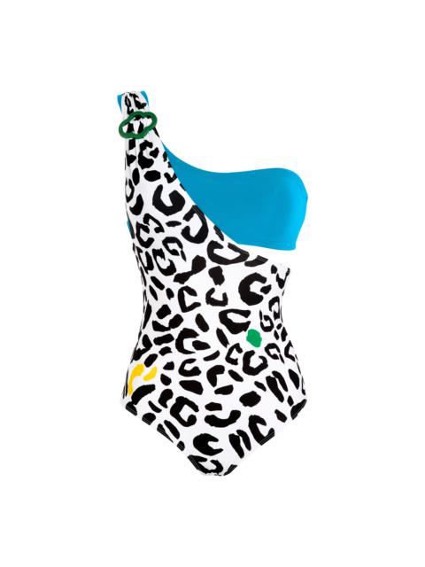 Vilebrequin Women asymmetrical one piece swimsuit Leopard bandeau - Vilebrequin x JCC+ - Limited Edition