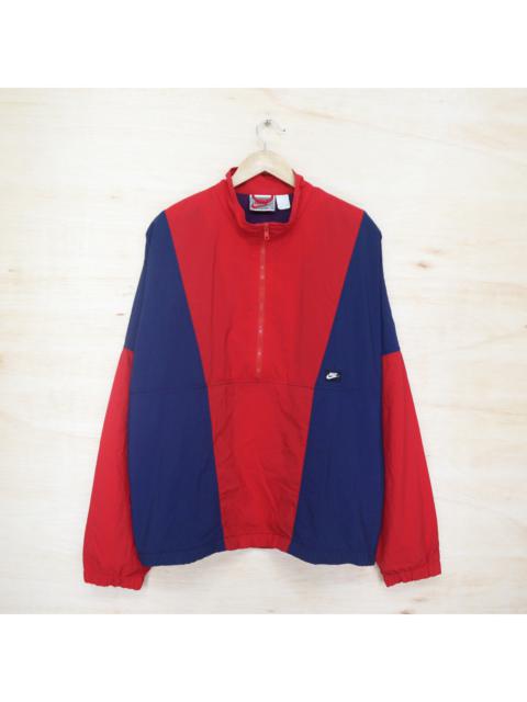 Nike Vintage 90s NIKE Mini Logo Two Tone Color Bomber Half-Zip Windbreaker Jacket 