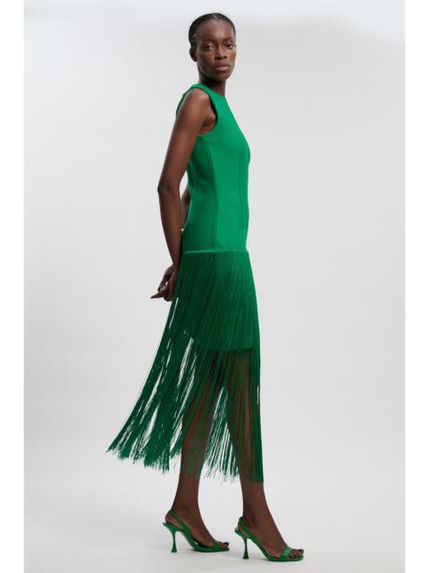 KAREN MILLEN Figure Form Bandage Tassel Hem Knitted Dress