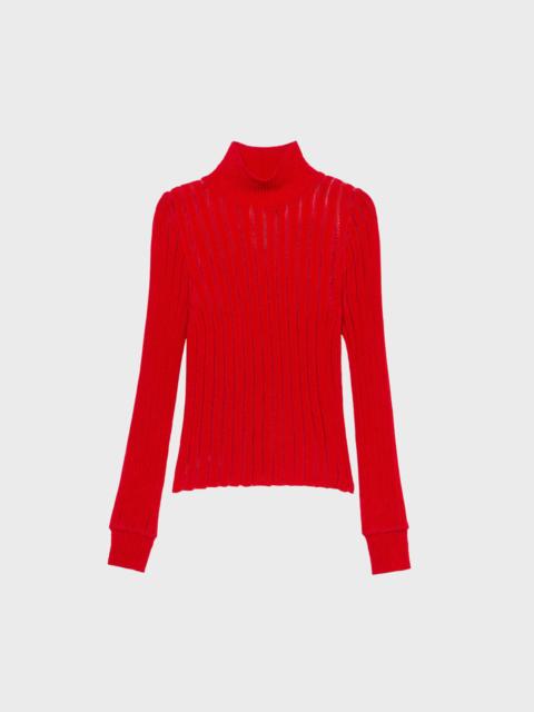 Blumarine RIBBED SEE-THROUGH KNIT TURTLENECK