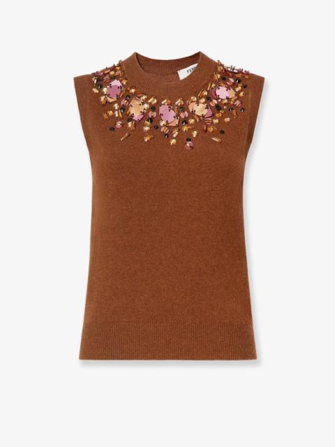 FENDI Fendi Sleeveless Wool And Cashmere Sweater