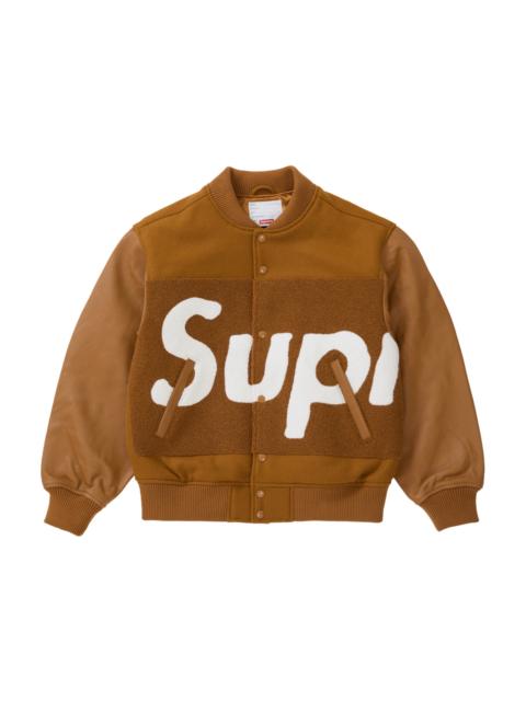 Supreme Supreme Big Logo Chenille Varsity Jacket Mustard
