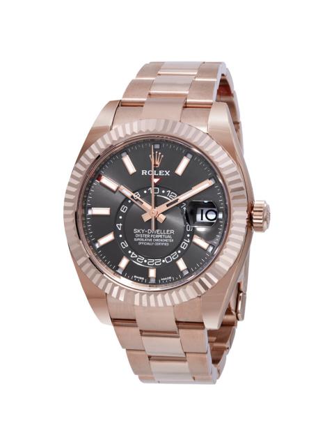 ROLEX Rolex Sky-Dweller Dark Rhodium Automatic Men's 18kt Everrose Gold Oyster Watch 326935DRSO