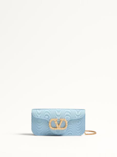 Valentino VALENTINO GARAVANI LOCÒ MOIRÉ FABRIC CLUTCH WITH JEWEL LOGO