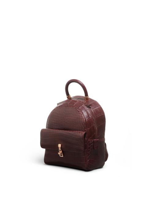 GABRIELA HEARST Mini Billie Backpack in Bordeaux Crocodile Leather