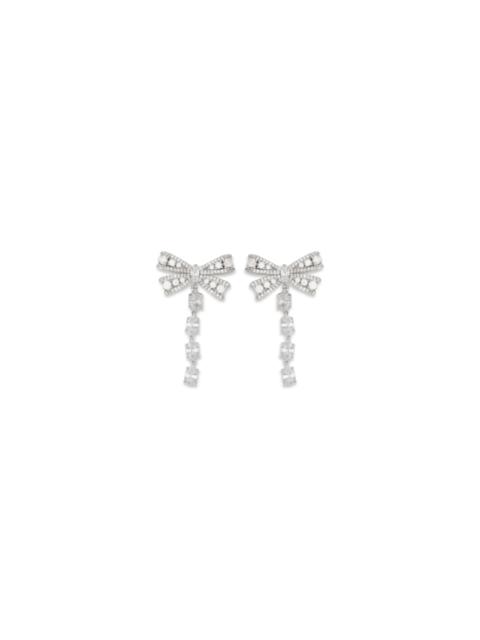 self-portrait Self-portrait Crystal Bow Drop Earrings Silver
