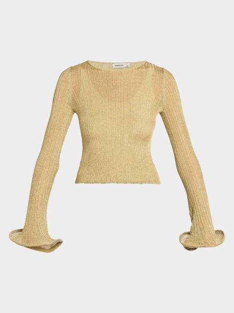 SIMKHAI Maebry Long-Sleeve Rib-Knit Top