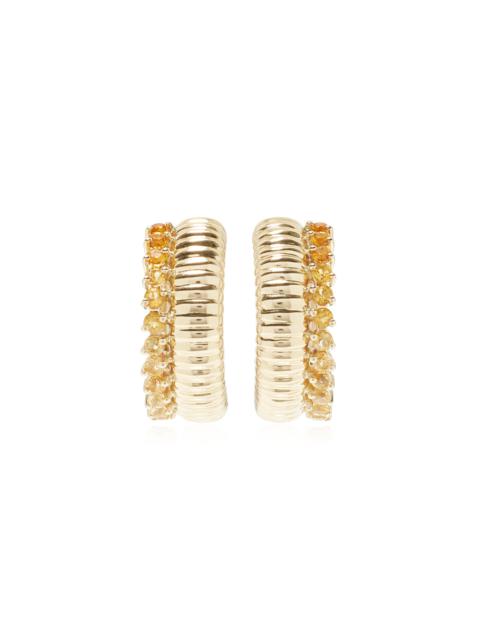 Yvonne Léon Exclusive Riviera Buoyed Brelingot 9K Yellow Gold Ombre Citrine Hoop Earrings multi