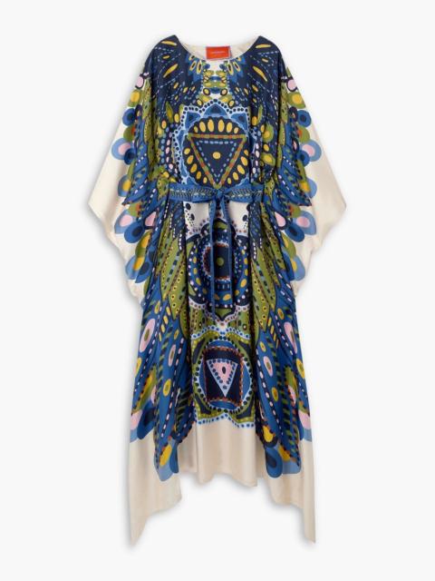 Other Designers Belted printed silk-twill kaftan