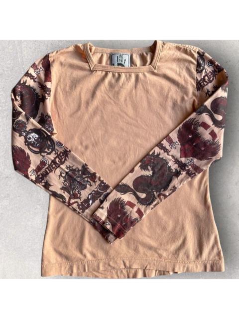Jean Paul Gaultier Dragon Tribal Sleeve Square Neck L/S