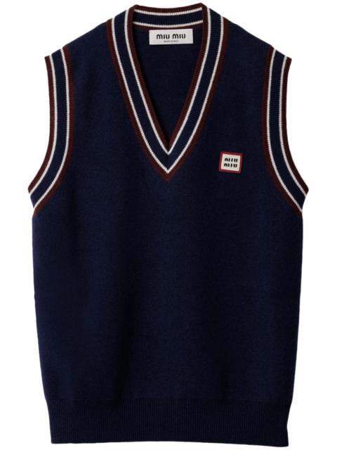 Miu Miu striped-trim knit vest