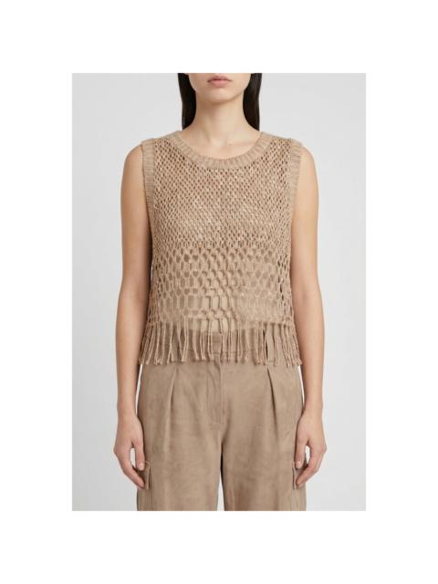 Brunello Cucinelli Brunello Cucinelli Wobeige Linen Sleeveless Sweater