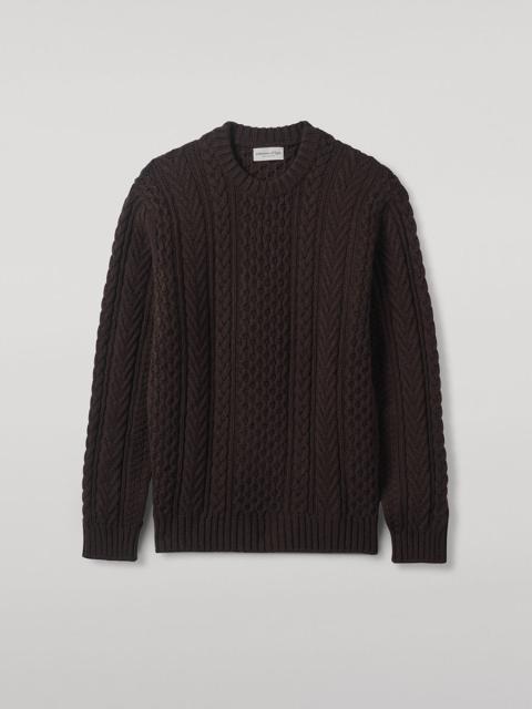 Johnstons of Elgin Aran Cable Brown Cashmere Jumper