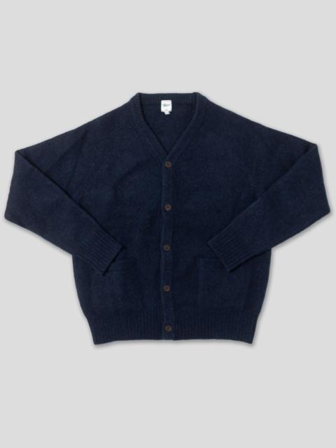 J. PRESS SOLID NAVY CARDIGAN SWEATER - TRIM FIT