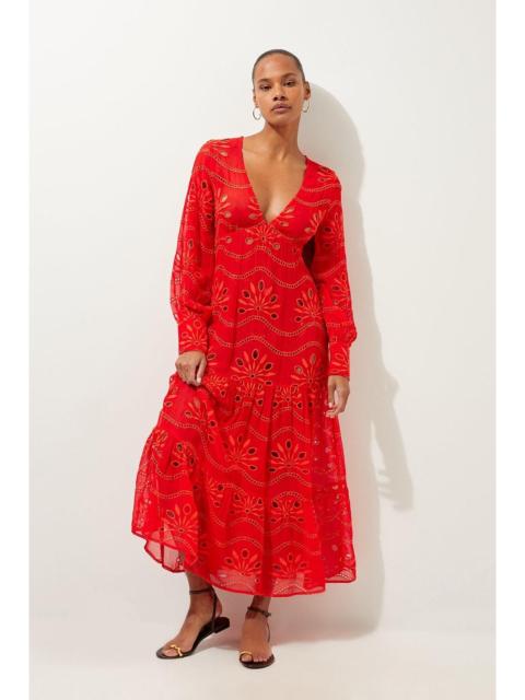 KAREN MILLEN Viscose Georgette Cutwork Beach Maxi Dress
