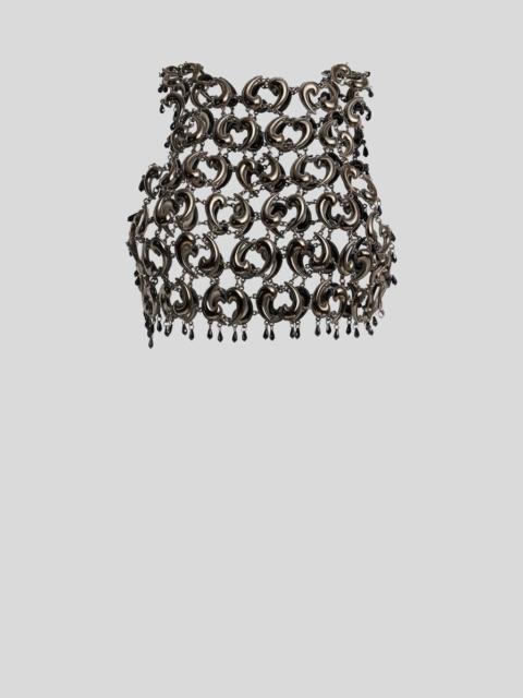Etro CROP TOP WITH SEE-THROUGH METAL PAISLEY DETAILS
