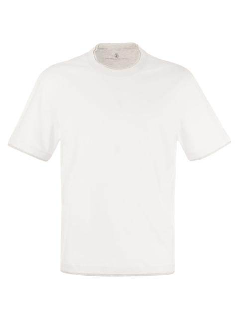 Brunello Cucinelli Men Slim Fit Crew-Neck T-Shirt In Lightweight Cotton Jersey