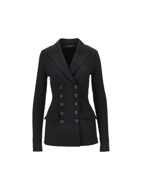 Dolce & Gabbana Dolce&Gabbana Women Stretch Wool Fitted Double-Breasted Jacket