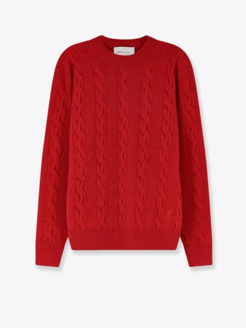 AMI Paris Ami Paris Men Wool Sweater With Cable Knit