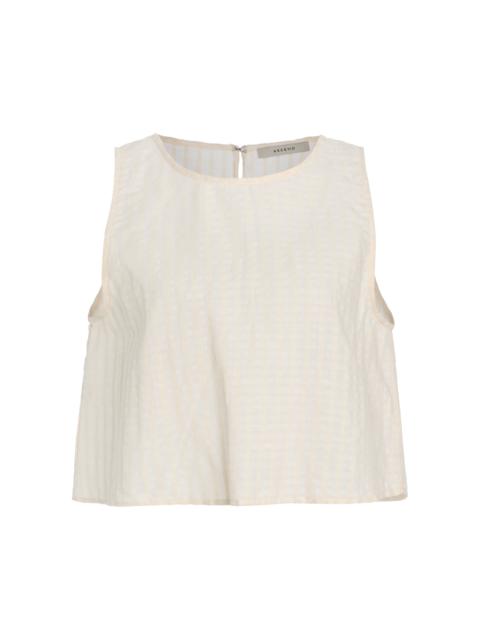 ASCENO The Kobe Cotton-Linen Top white