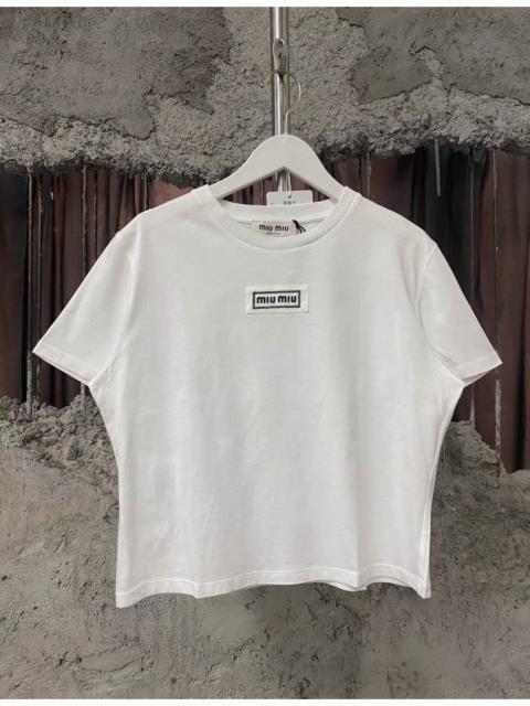 Miu Miu Miu Miu white cotton T-Shirt