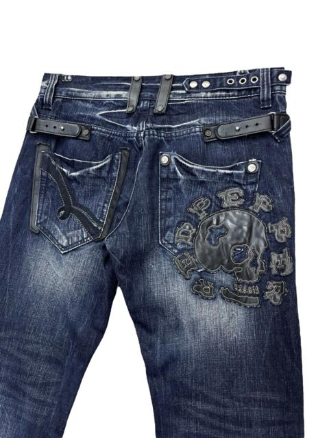 Other Designers Japanese Brand - 🔥RED PEPPER Punk Skull Dark Blue Slim Fit Denim Karakuri