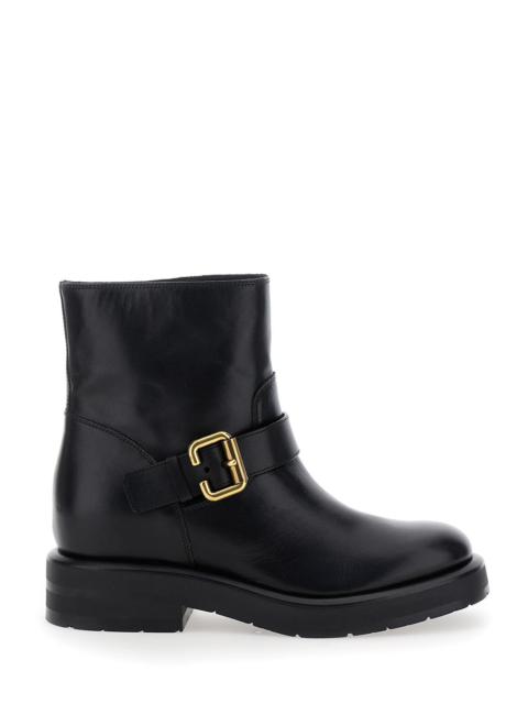 Chloé Women 'Coddington' Black Ankle Boots With Paddington Buckle In Leather Woman