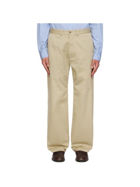 Nanamica Khaki Wide Straight Chino Trousers