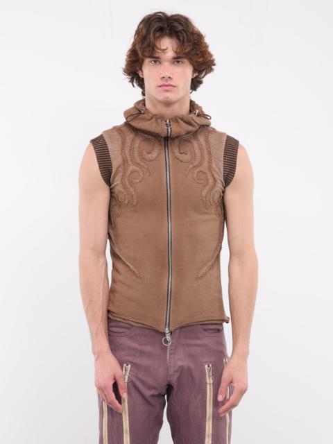 CHARLIE CONSTANTINOU Appliqué Jersey Hooded Vest
