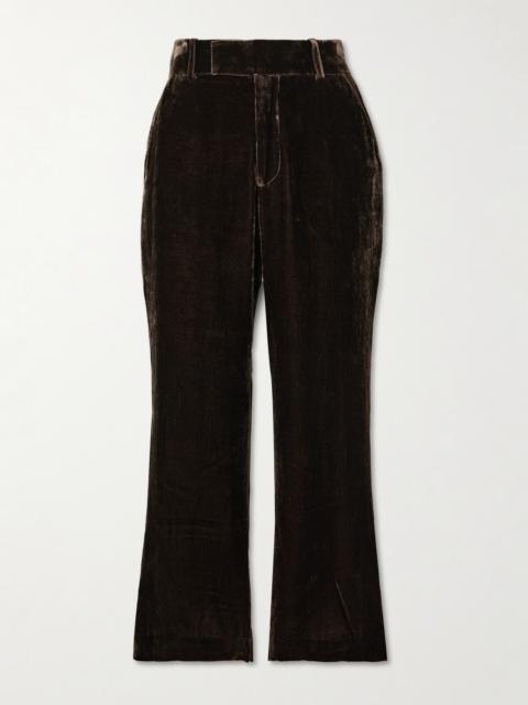 FRAME Cropped Velvet Flared Pants