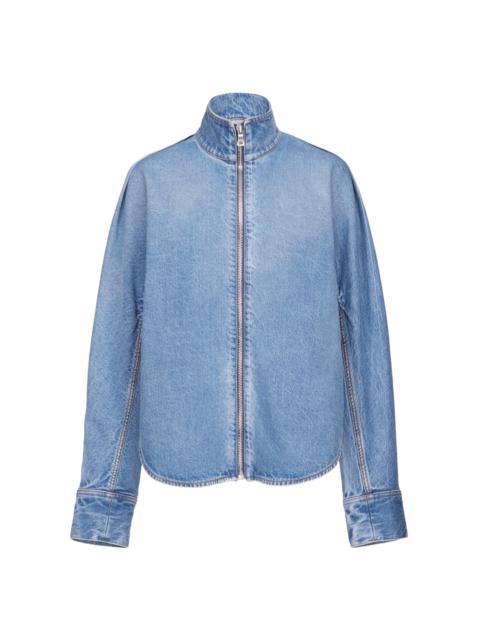 Alaïa Zipped Denim Shirt light wash