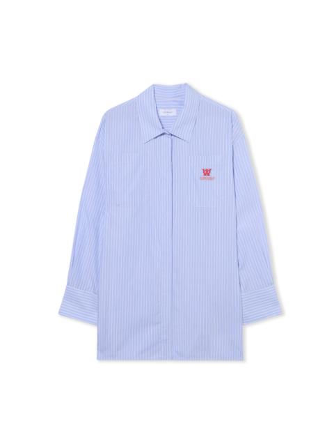 Off-White Striped Poplin Shirt Dress