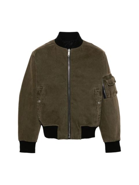 logo-print reversible bomber jacket