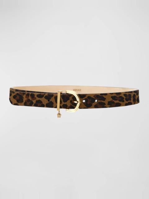 Leopard Hair on Hide & Brass Belt