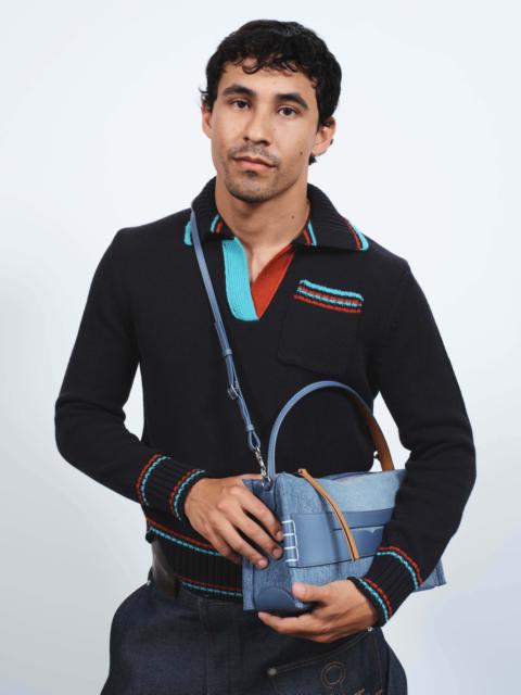 JW Anderson MENS SHRUNKEN POLO JUMPER IN BLACK