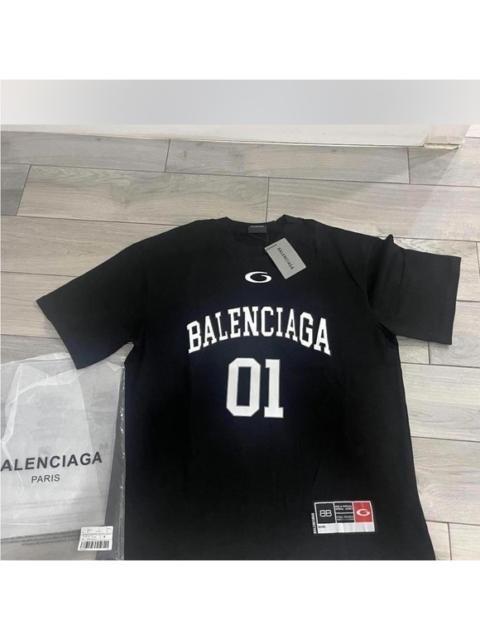 BALENCIAGA Balenciaga Black Short Sleeve Tee with Sporty Design