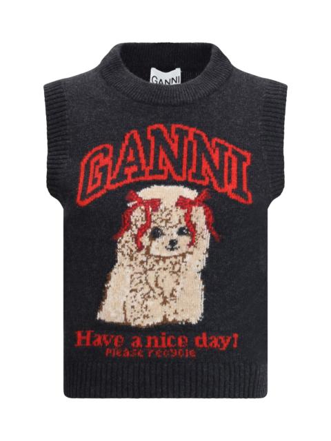 GANNI Ganni Women Graphic Wool Vest