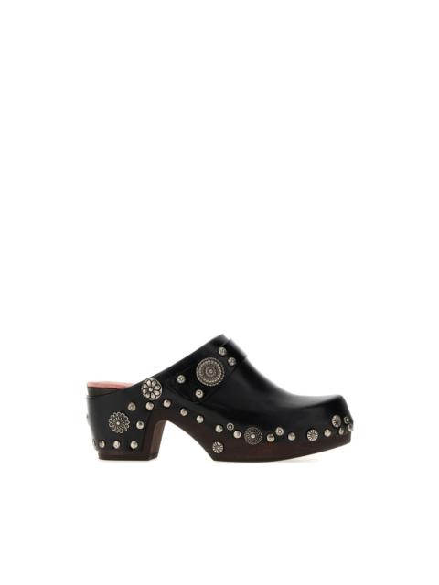 Chloé CHLOE Talis Black Leather 70mm Clogs New & Authentic (Women'