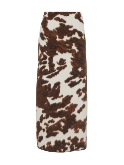 GABRIELA HEARST Phaedra Knit Maxi Skirt in Ivory Cognac Multi Cashmere