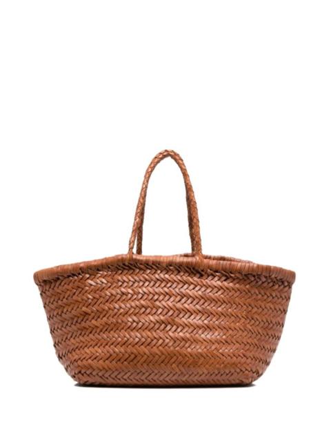 DRAGON DIFFUSION Dragon Diffusion Women 'Triple Jump' Tan Brown Small Tote Bag In Braided Leather Woman