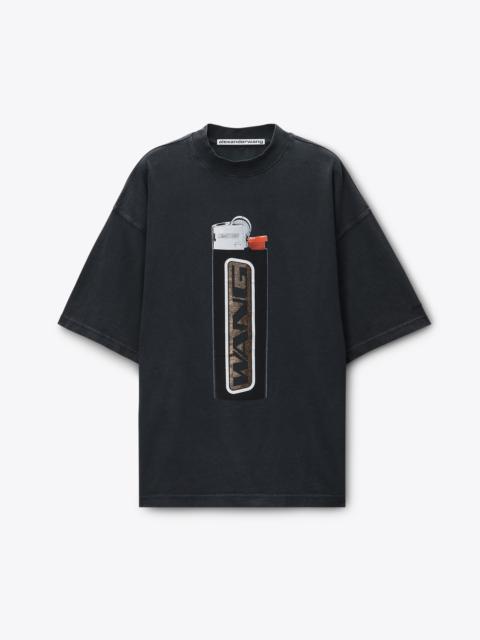 Alexander Wang Short Sleeve Lighter Graphic Tee in Jersey Oversized